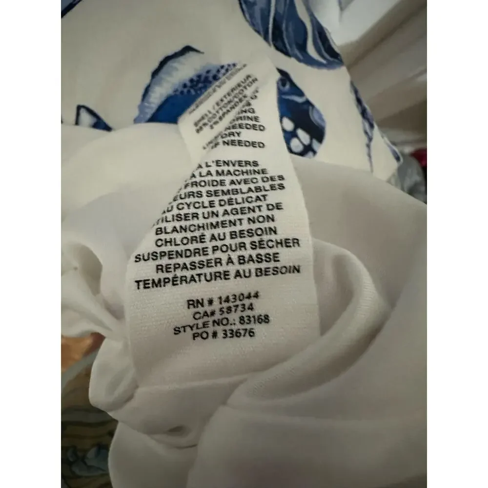 Avec Les Filles Marina Dress Midi Fish Ocean Print Blue White Size 6 - Picture 10 of 14